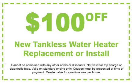 Discounts on New Tankless Water Heater Replacement or Install